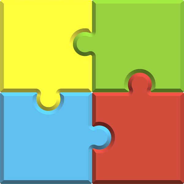 Four Piece Puzzle Template