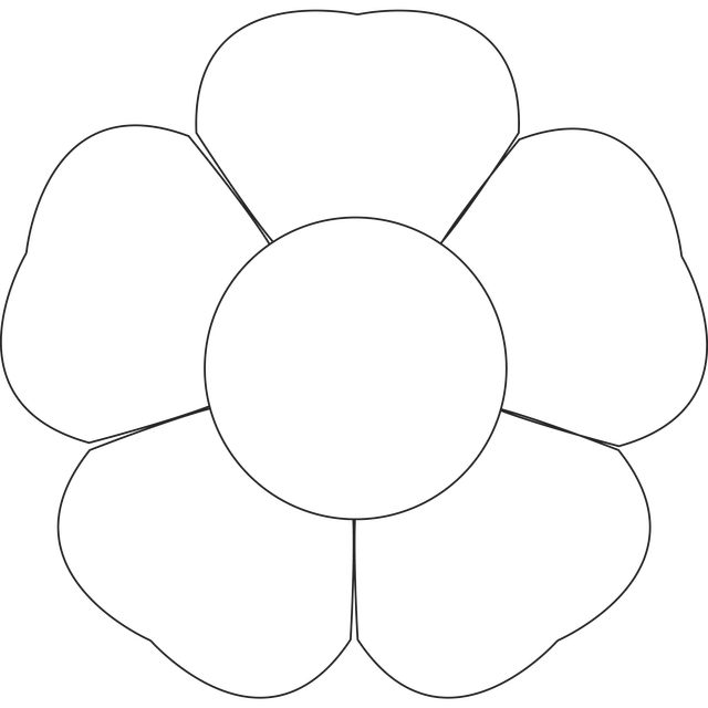 5 petal flower pattern template Clipground