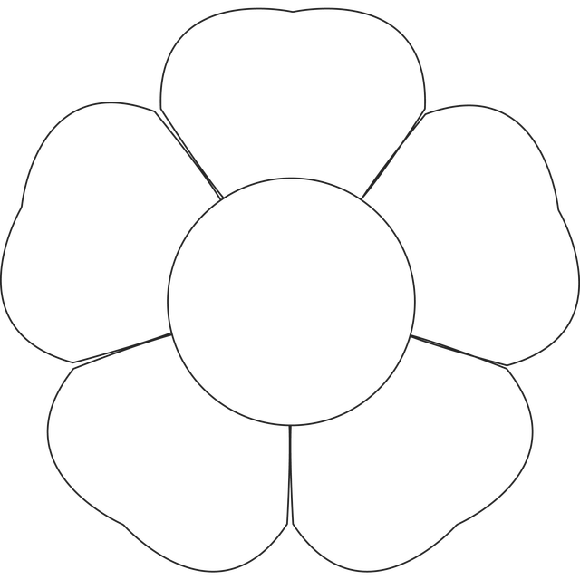 5 petal flower pattern template - Clipground