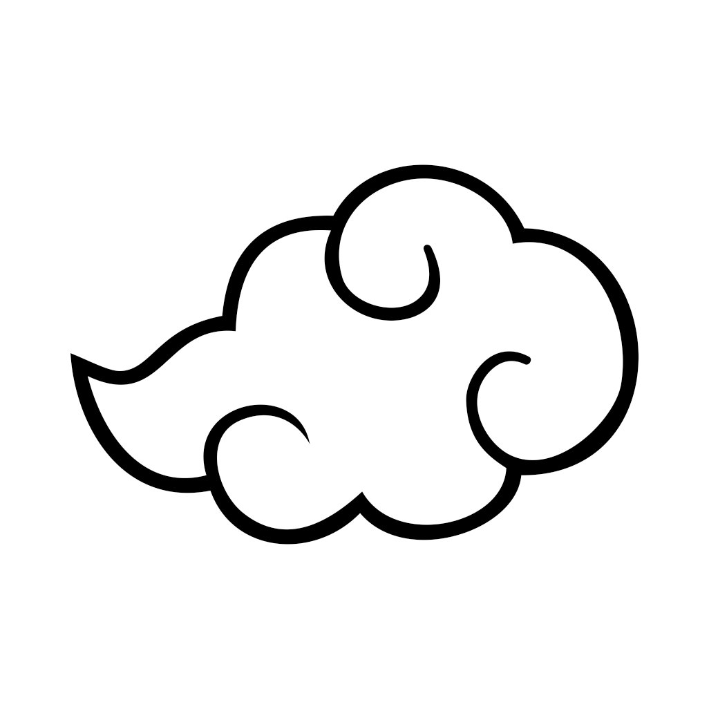 Akatsuki Logo White Outline Cloud