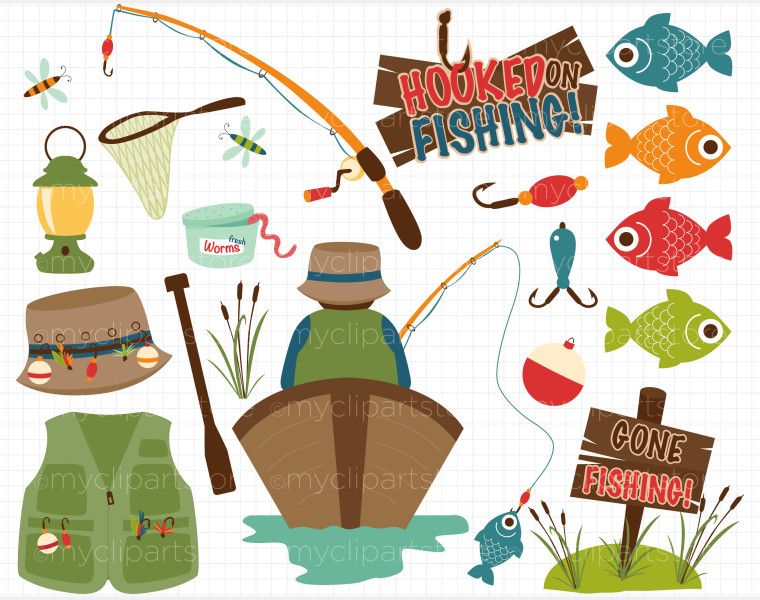 Angling gear clipart - Clipground