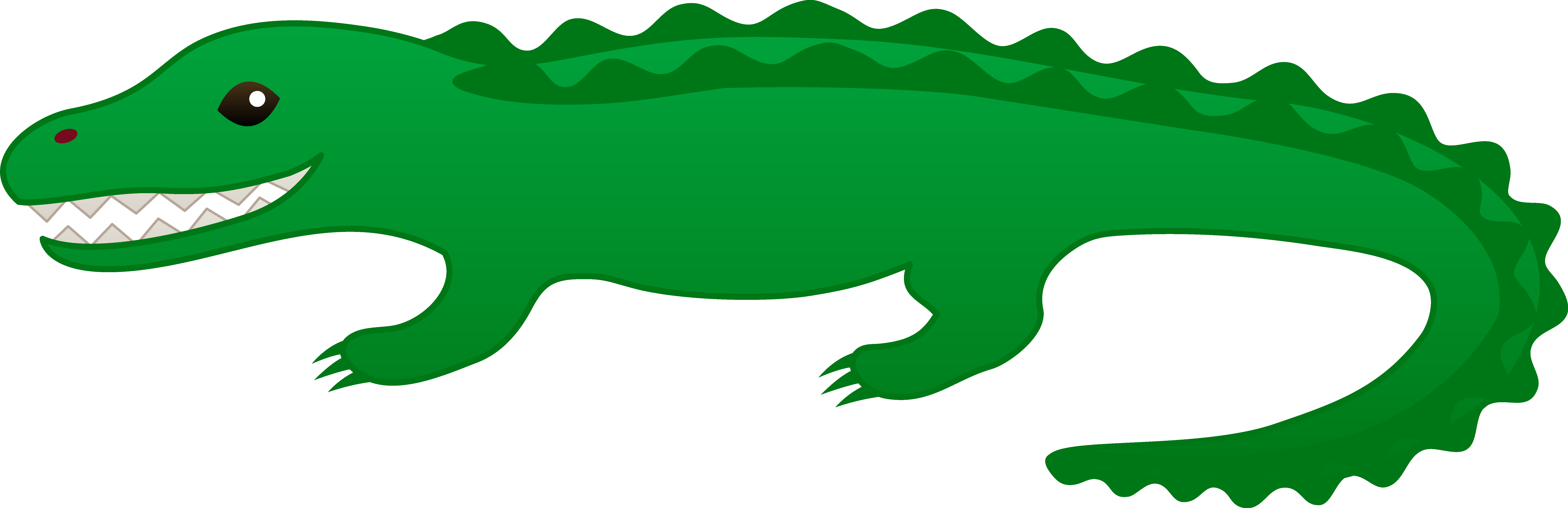 cute green alligator clip art . animals crocodile clipart
