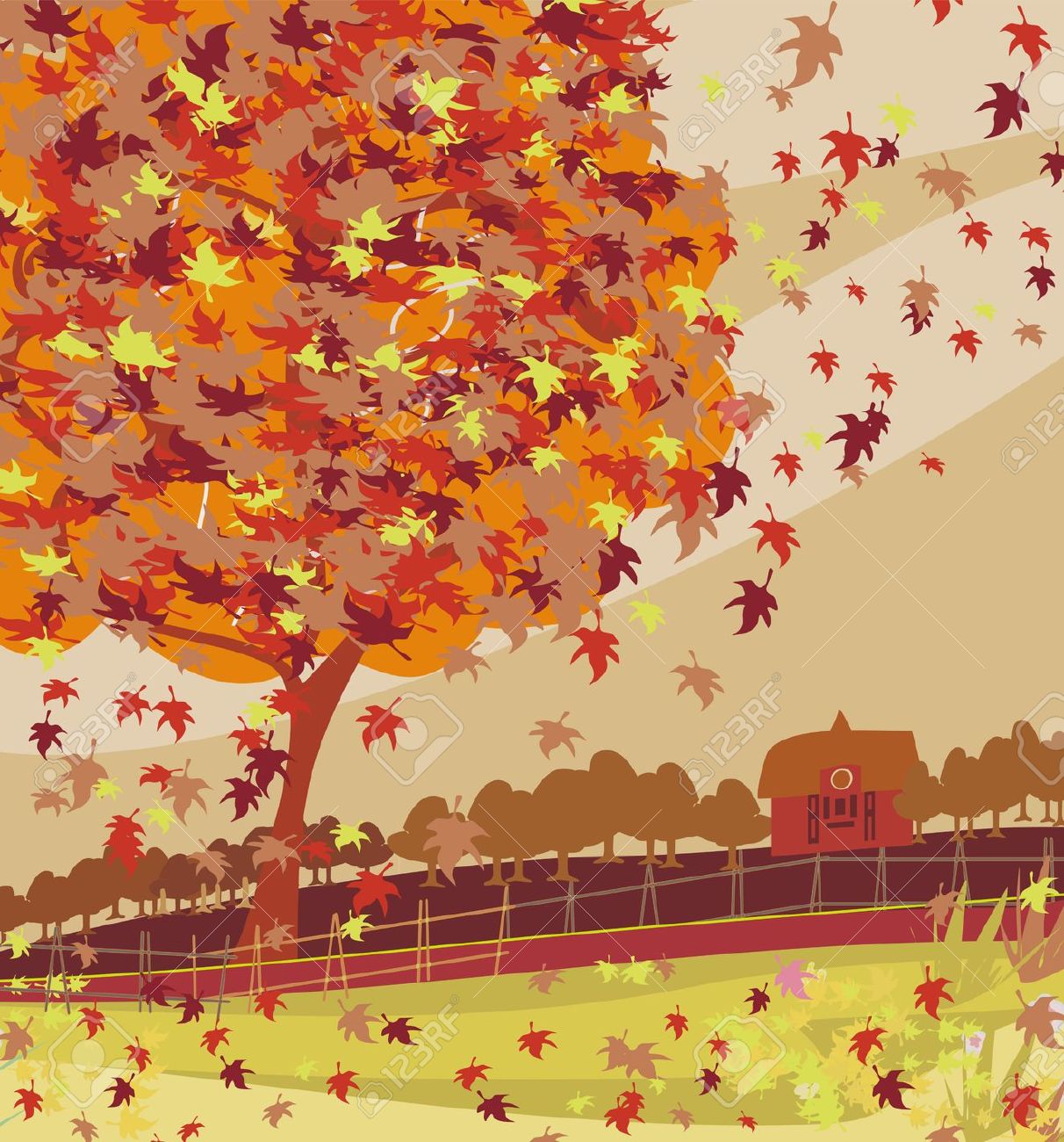 free clipart autumn scenes - photo #6