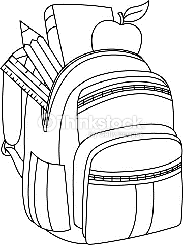 Backpack Outline Clipart Black And White - Clipground