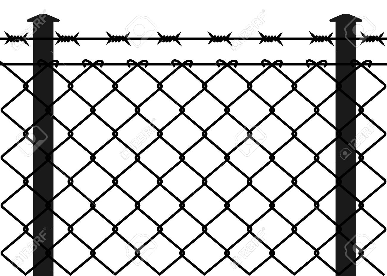 Barbed wire fence clipart - Clipground