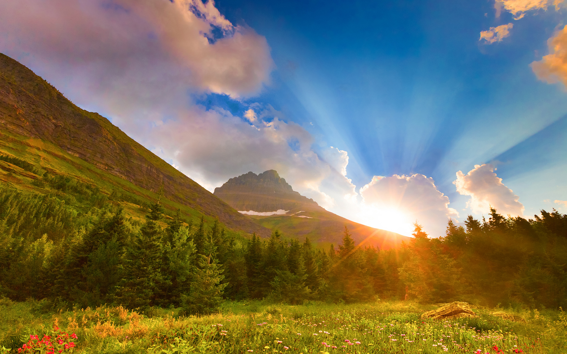 Beautiful mountain sunrise clipart - Clipground