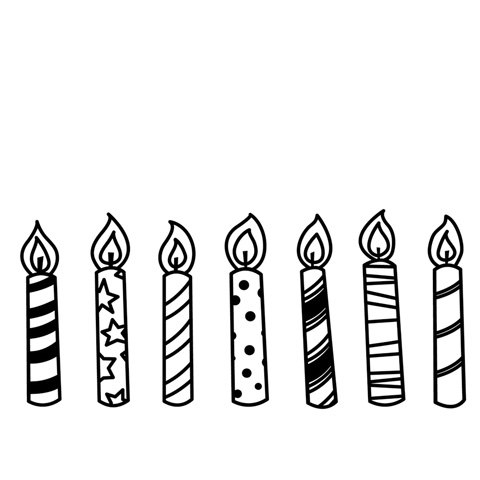 birthday candles clipart black and white - Clipground