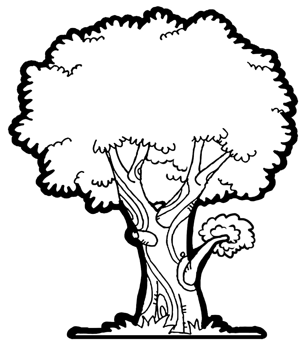 black and white clipart of trees - Clipground