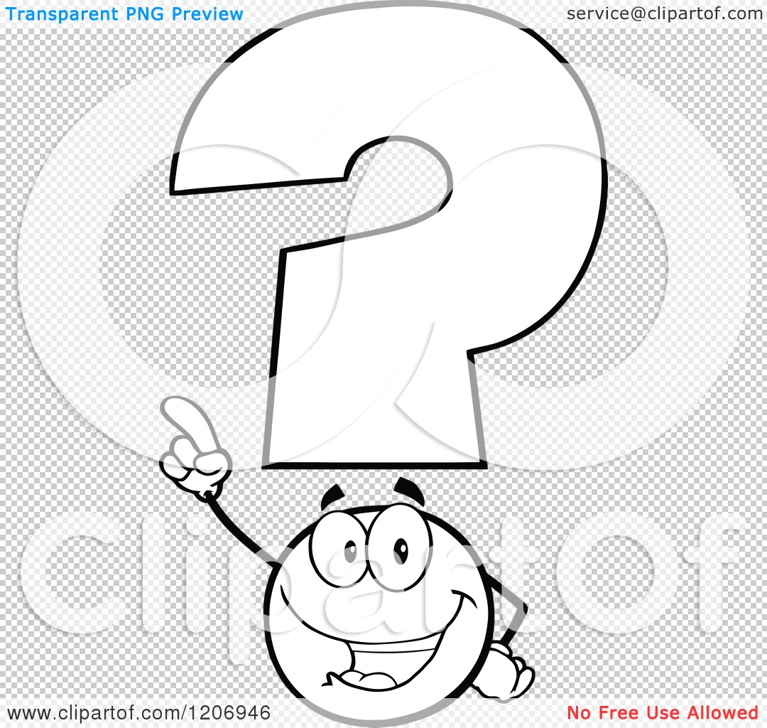 black and white question mark clipart with no back ground