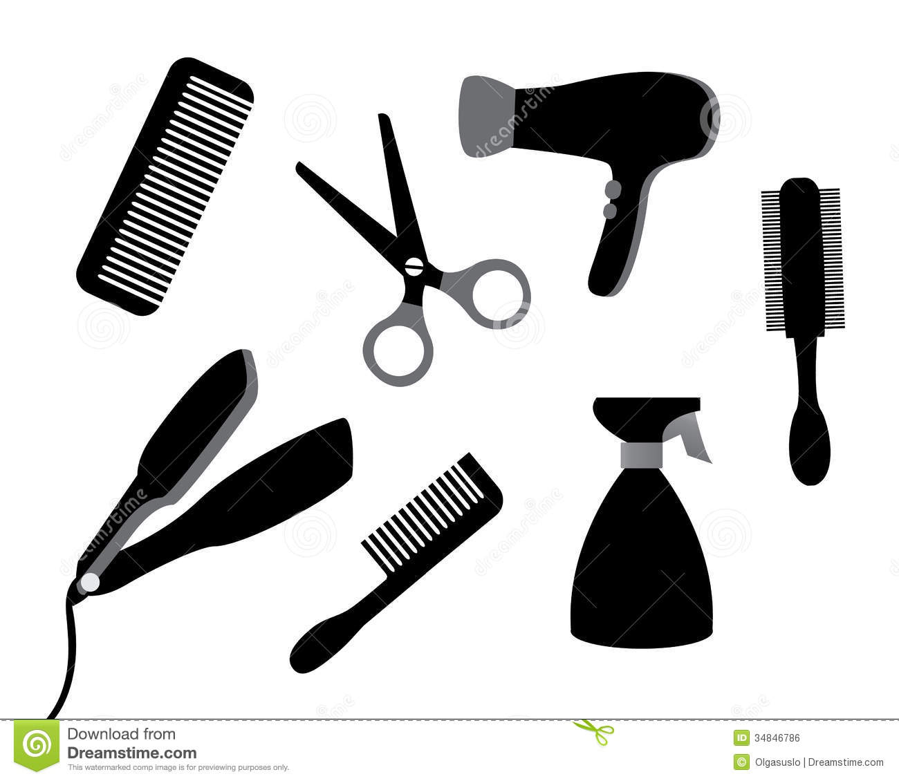 Black Hair Stylist Tools Clipart Clipground 7482 Hot Sex Picture 7960