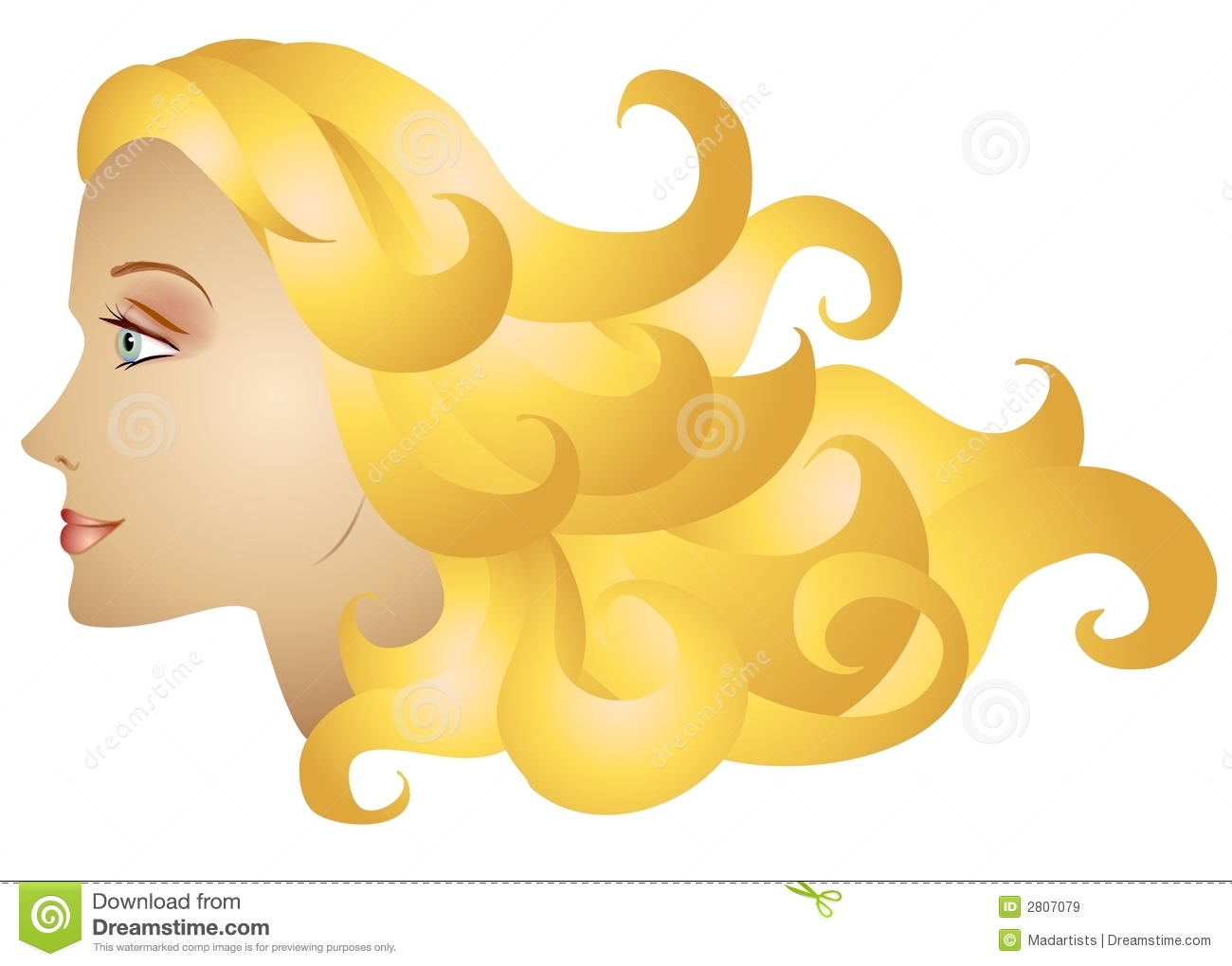 Blonde Curly Hair Clip Art - wide 2