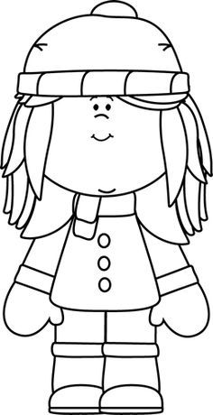 winter clothes black and white clipart - Clipground