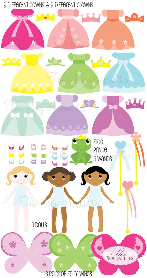 clothing for doll dress up clipart for preschool - Clipground