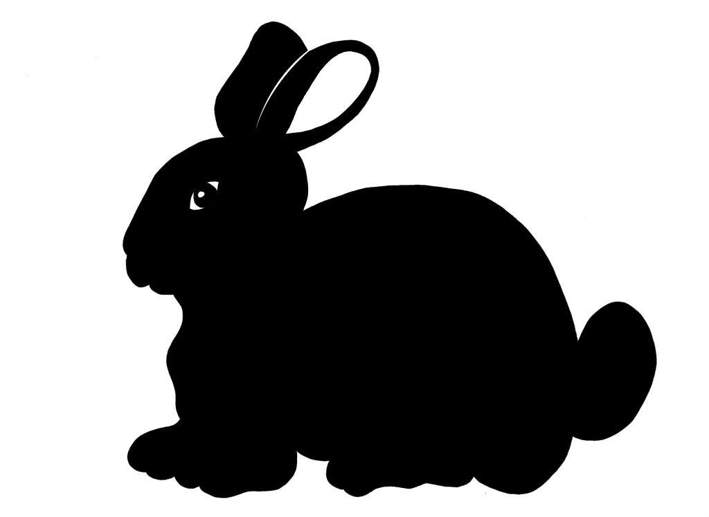 cute bunny clipart silhouette - Clipground