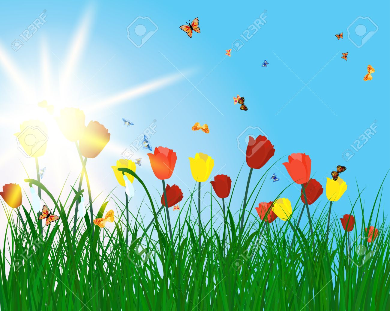 flower meadow clipart - photo #30