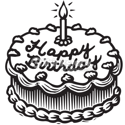 happy birthday cake clipart black and white - Clipground