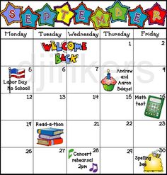 calendar weather clipart for teachers - Clipground