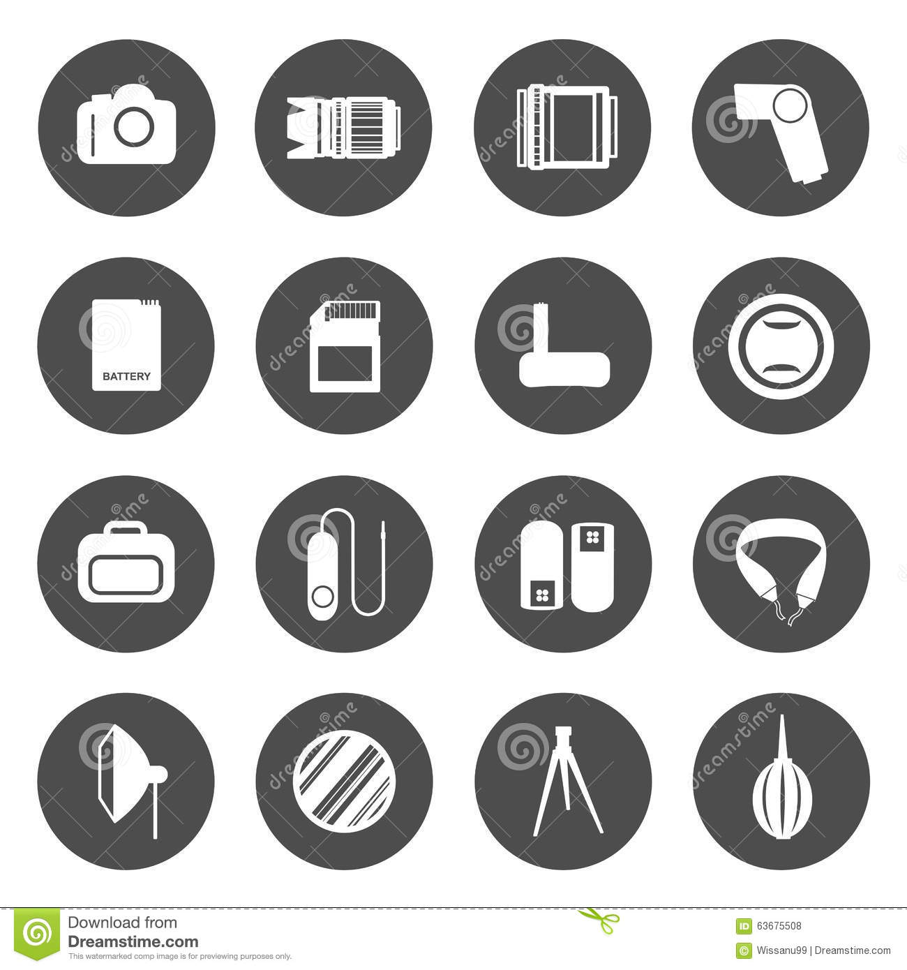 Camera Accessories Icons Stock Vector. Camera Accessories Icons Stock Vector.