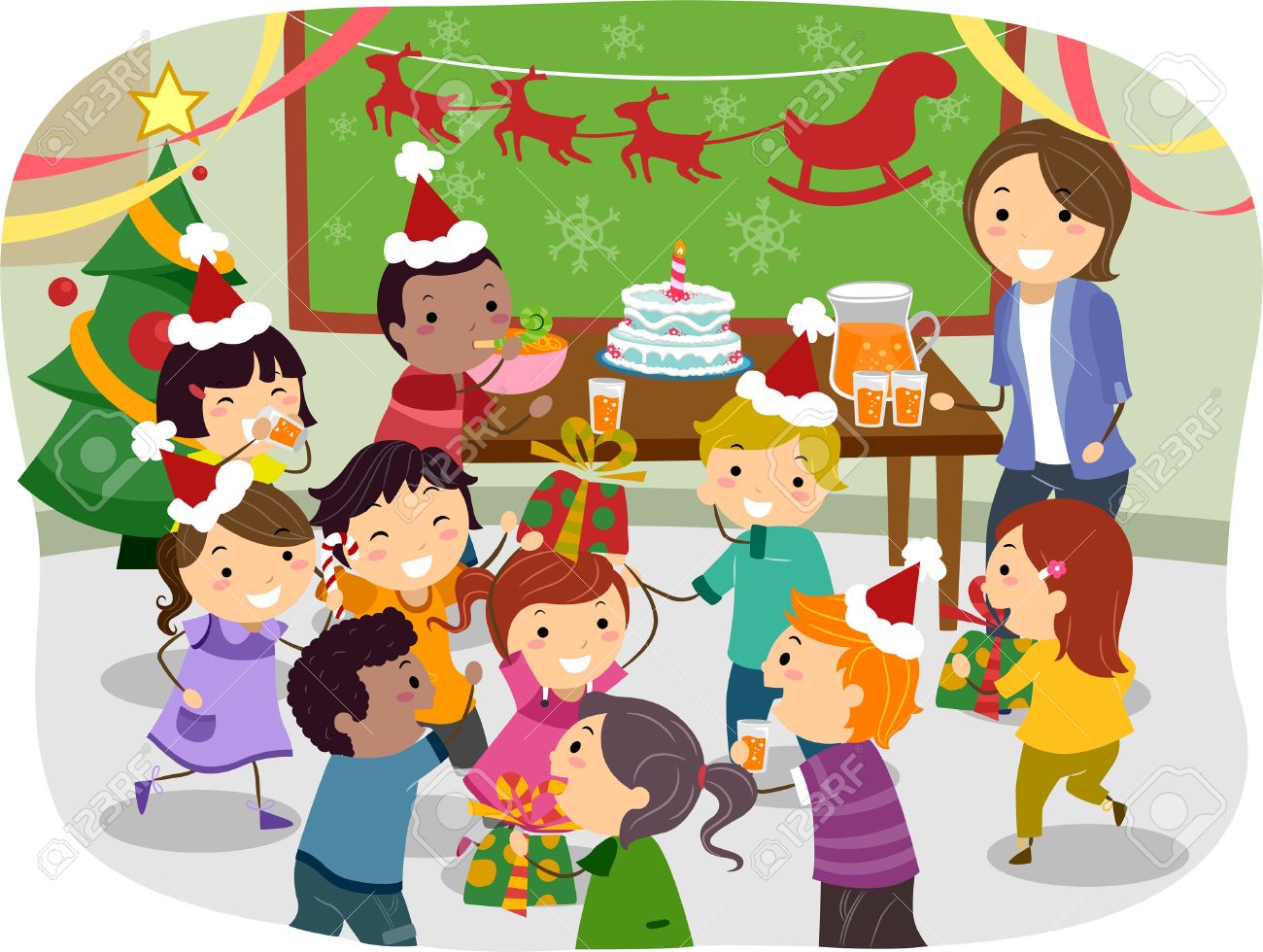 sunday school christmas party clipart - Clipground