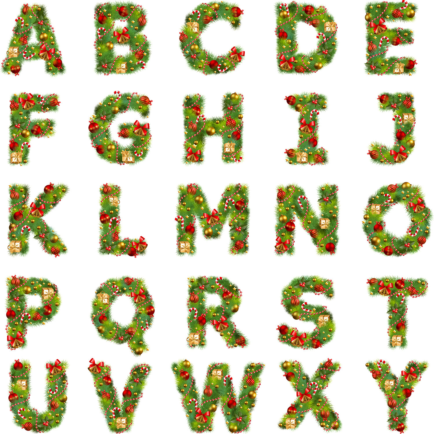 Printable Alphabet Letters For Christmas