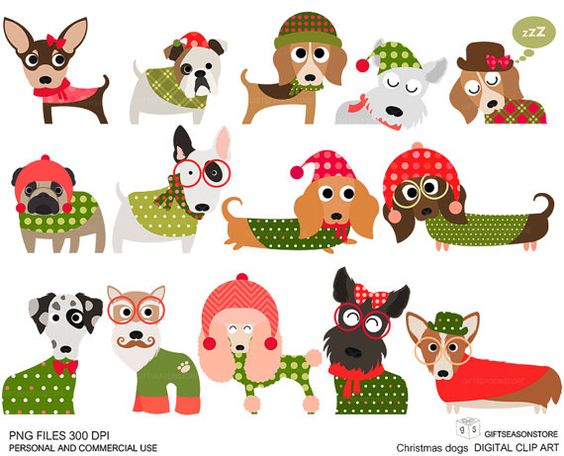christmas dogs clipart - photo #11