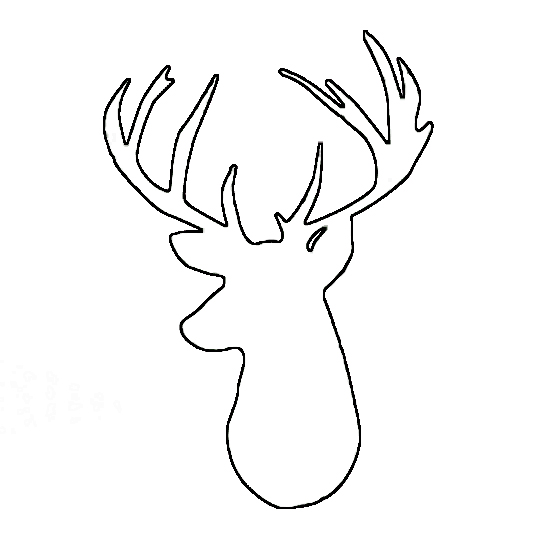 deer outline clipart black and white - Clipground