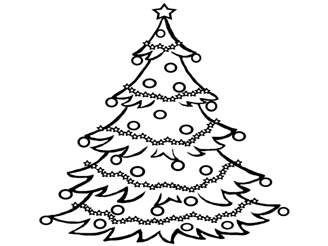 christmas tree scenery clipart black and white - Clipground