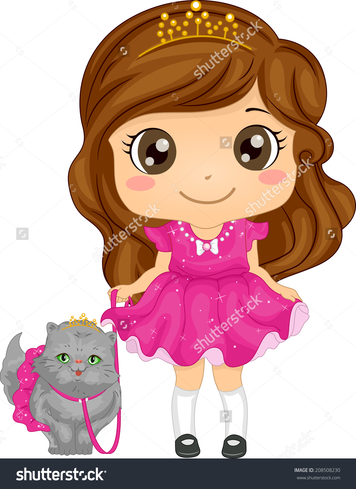 clipart girl with cat - photo #14