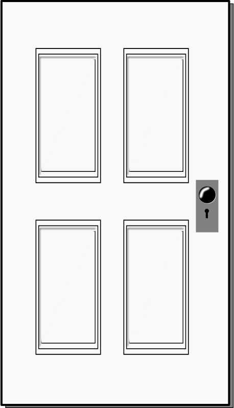 clipart door black and white - Clipground
