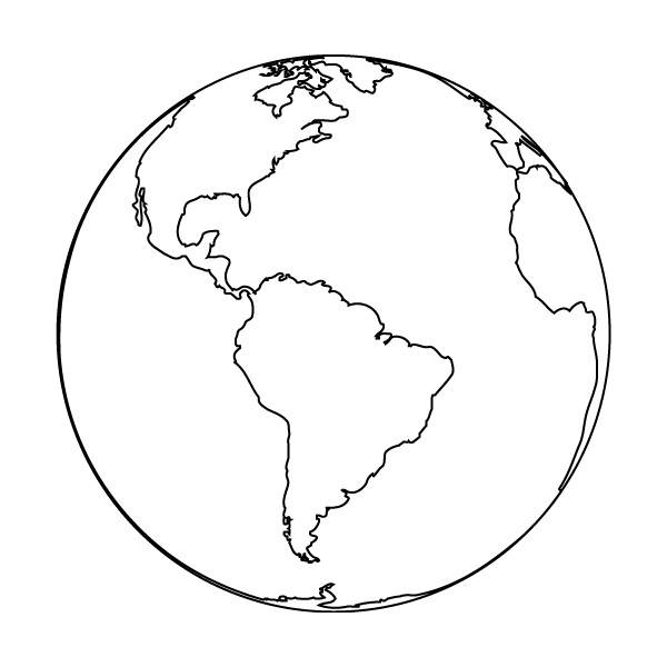 clipart earth outline - Clipground