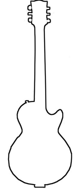 clipart of bass guitar outline - Clipground