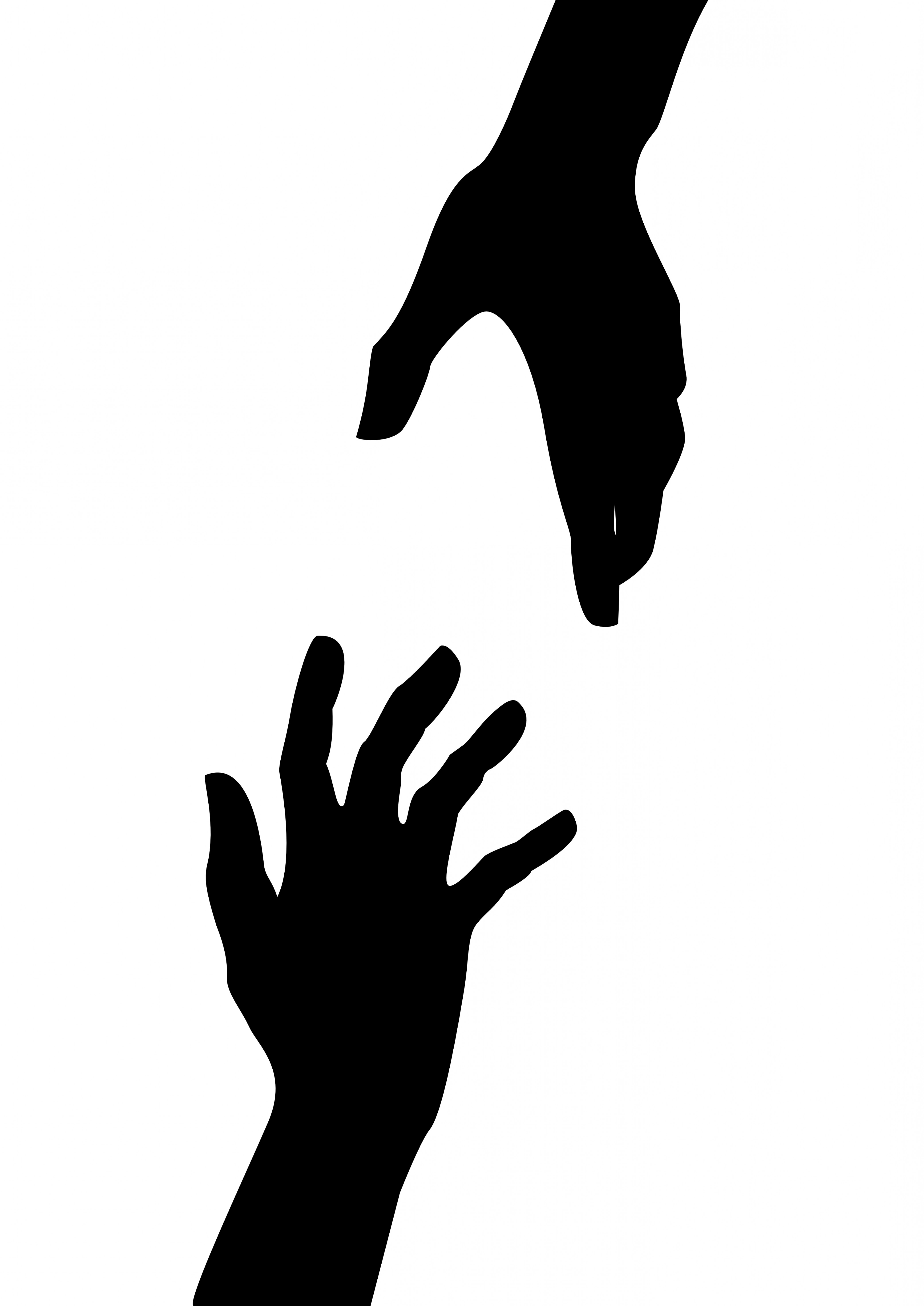 clipart silhouette hands reaching - Clipground