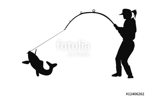 clipart silhouette of girl fishing - Clipground