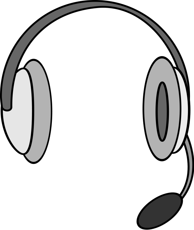 computer headphone clipart black and white - Clipground