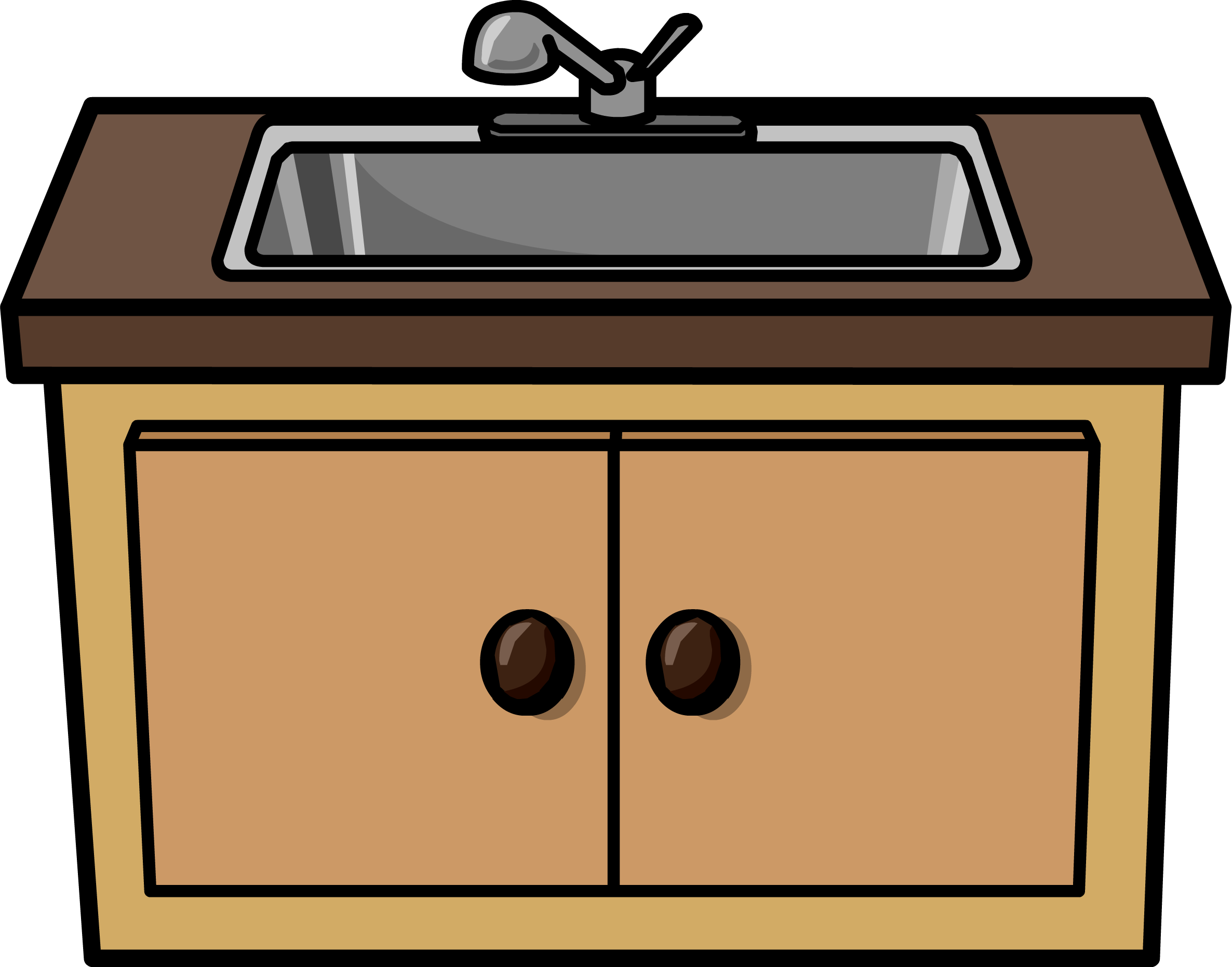 cartoon drawing kitchen sink