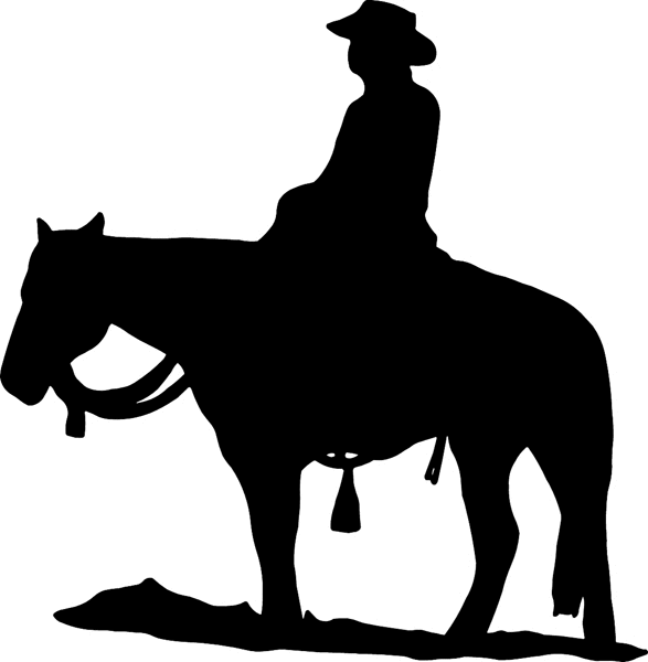 cowboy riding horse clipart silhouette - Clipground