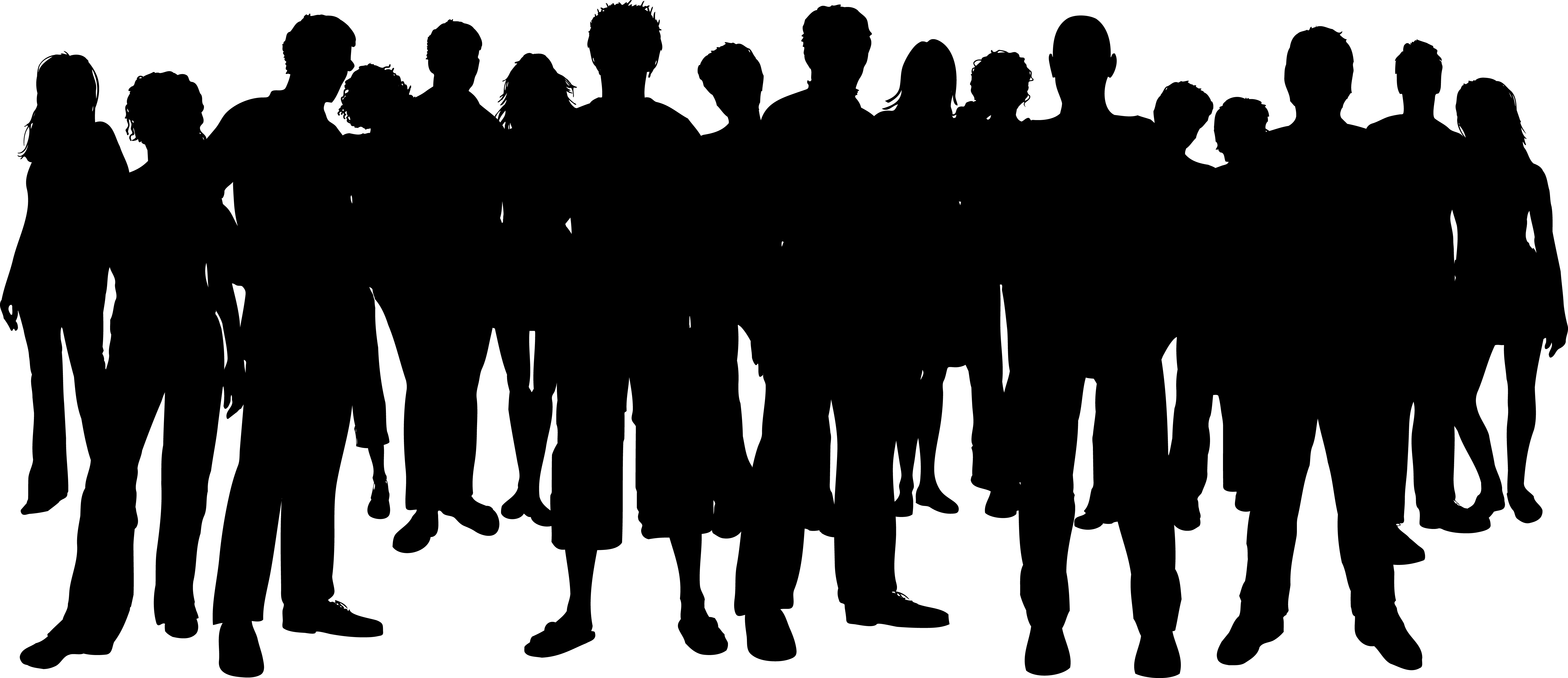 free clipart crowd silhouette - Clipground