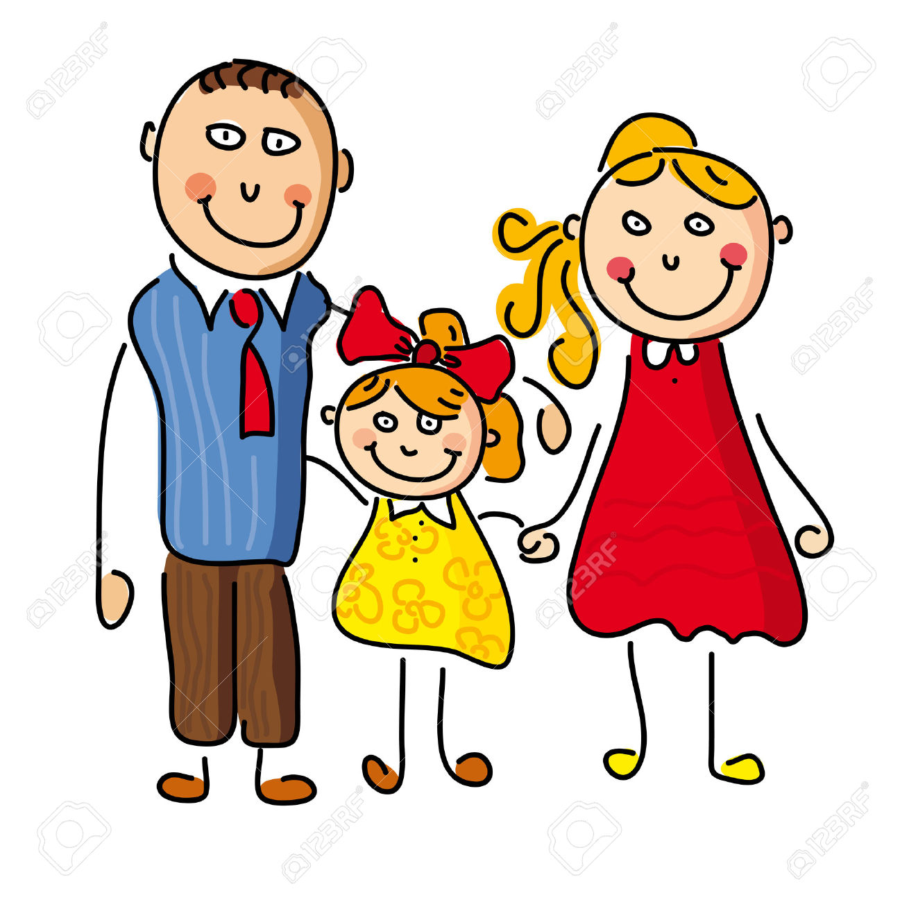 Daughter And Father In The Morning Cartoon Clipart Clipground