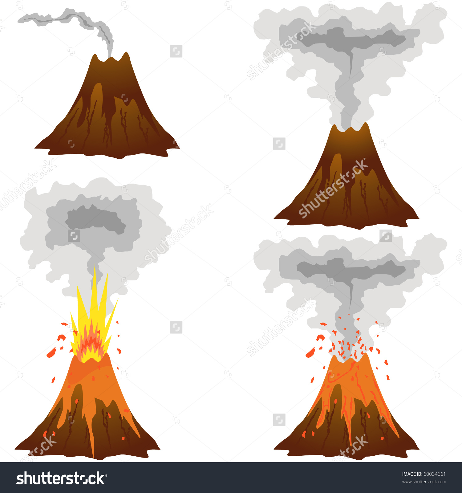 clipart volcano erupting - photo #33