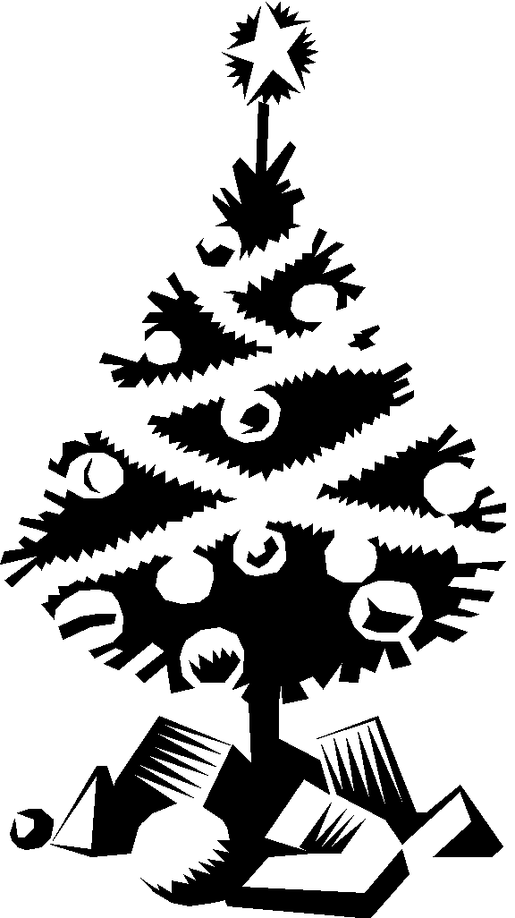 elegant christmas clipart black and white - Clipground
