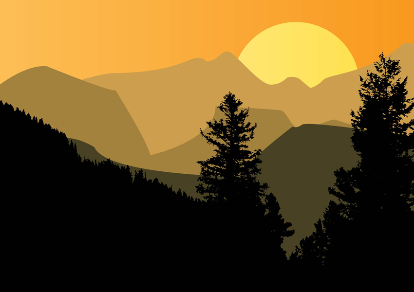 Evening mountain clipart - Clipground