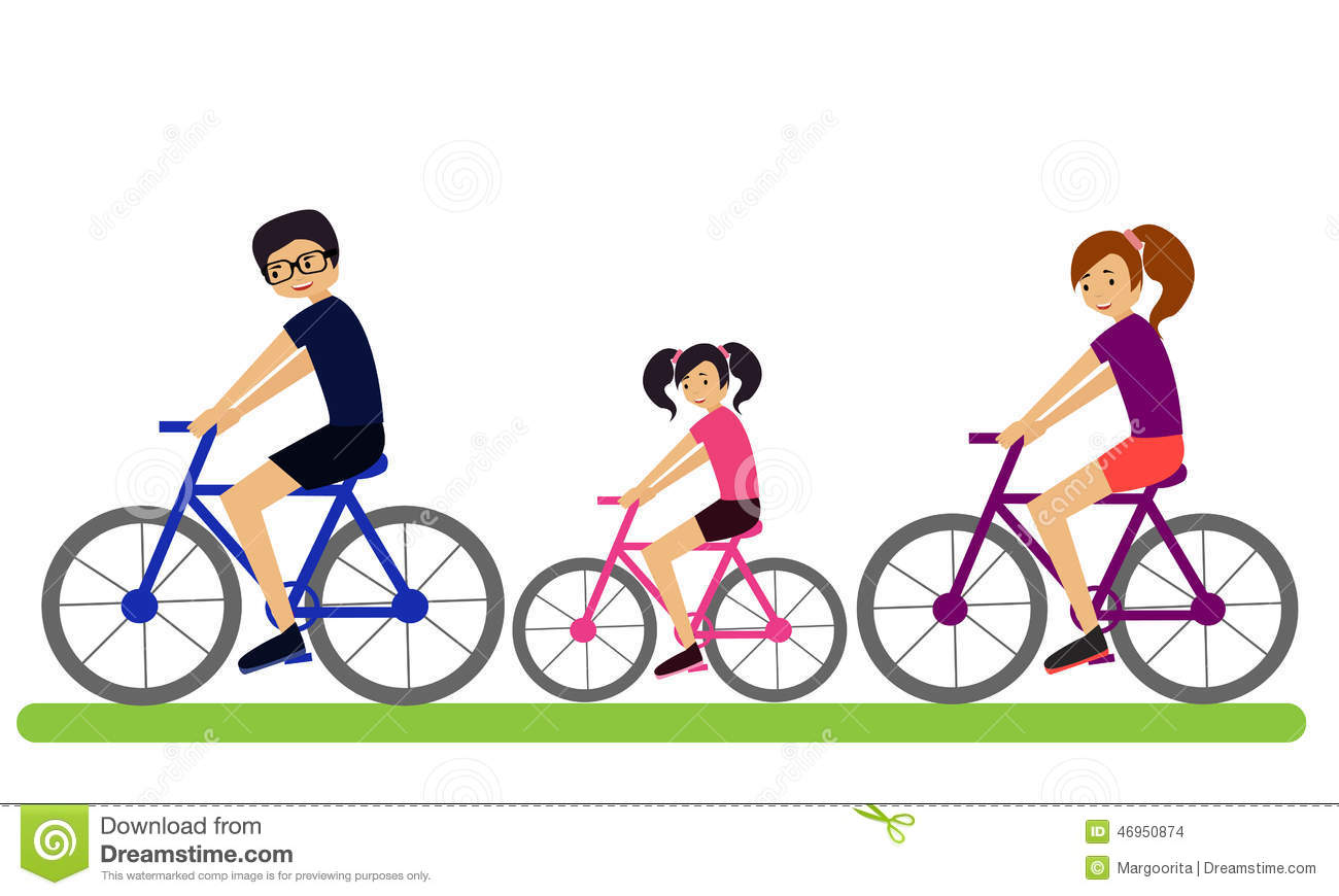 family bike ride clipart - photo #1