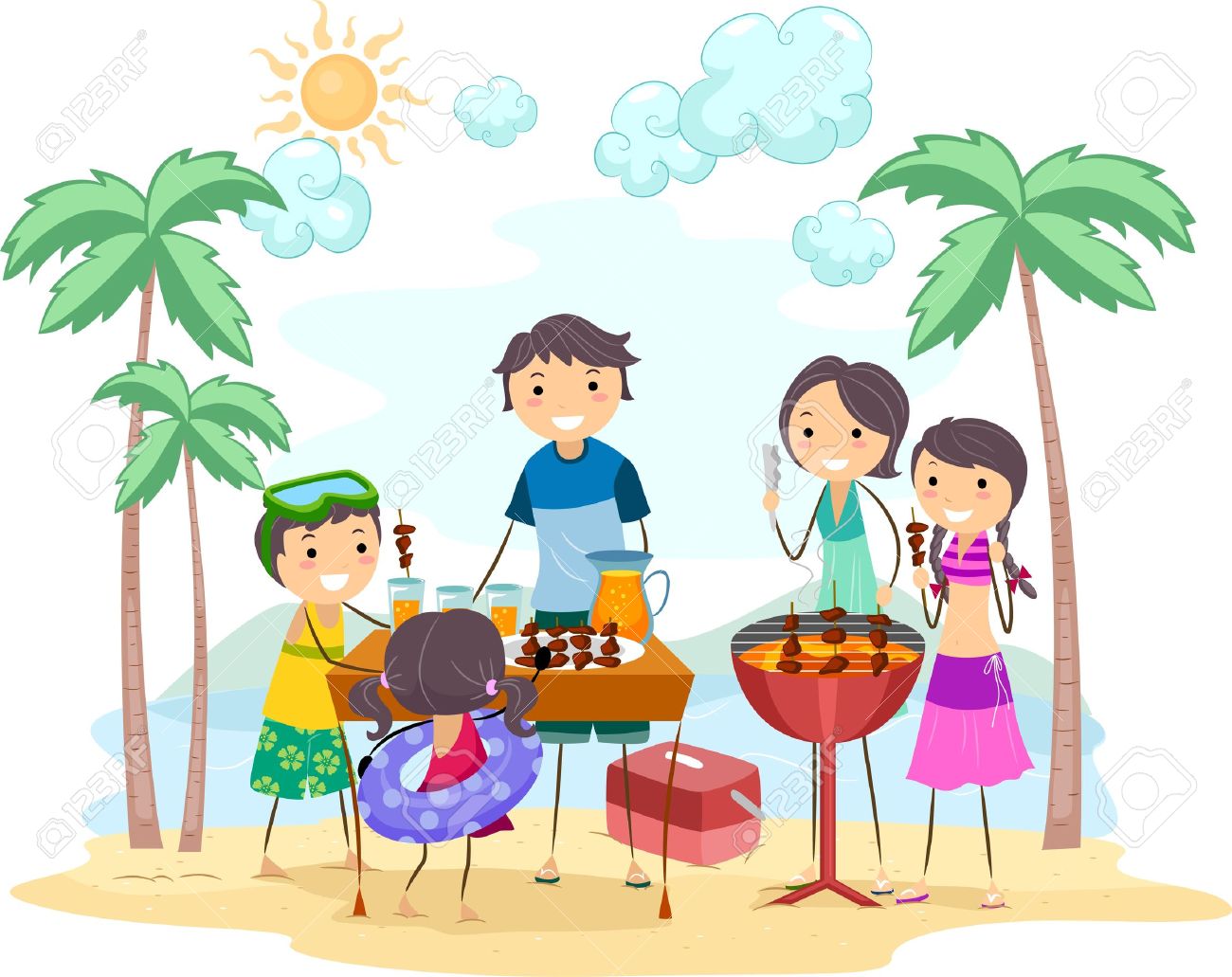 clipart family at the beach - photo #27