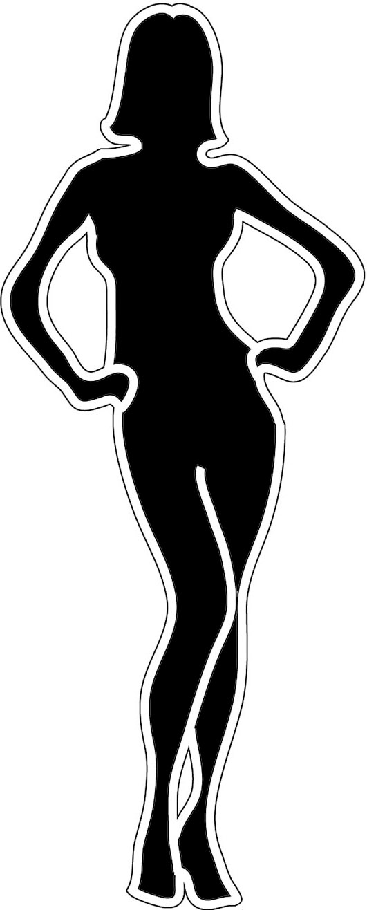 Woman Body Silhouette / Man and woman body silhouette in heart Royalty