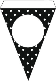 flag banner clipart black and white polka dot - Clipground