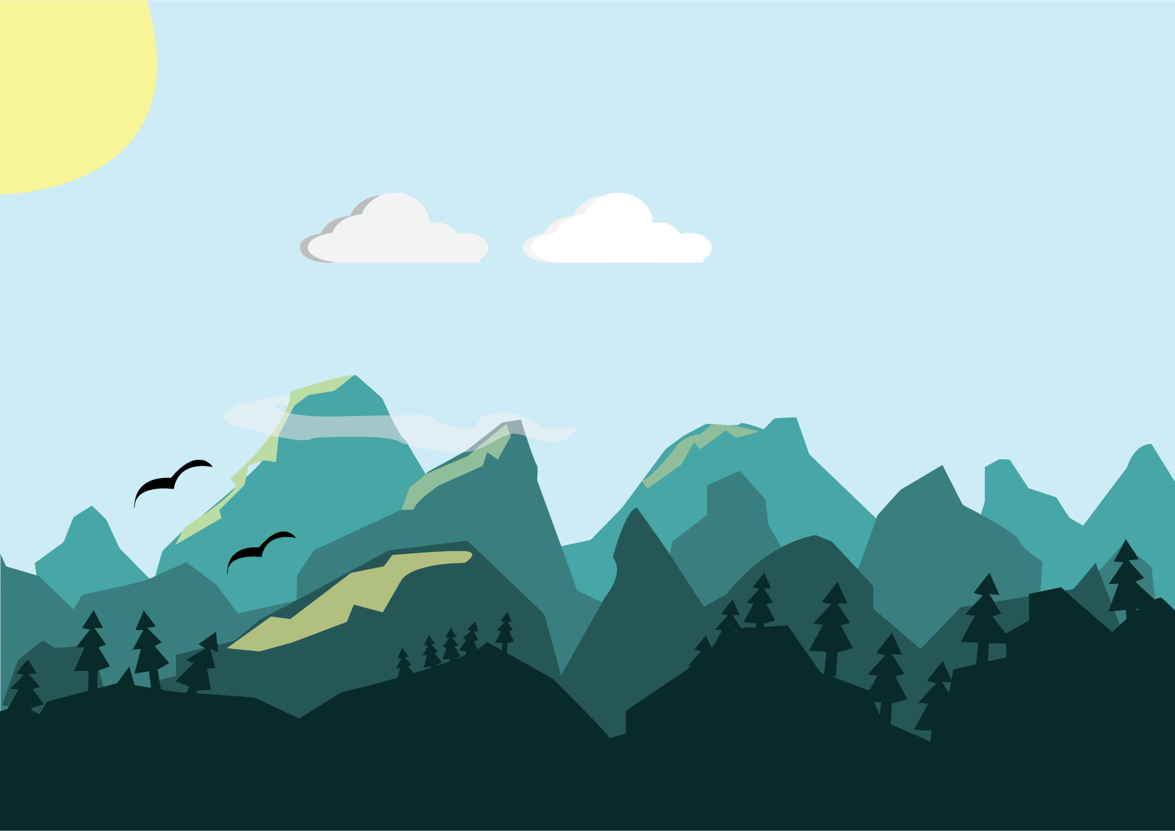 Flat mountain clipart - Clipground