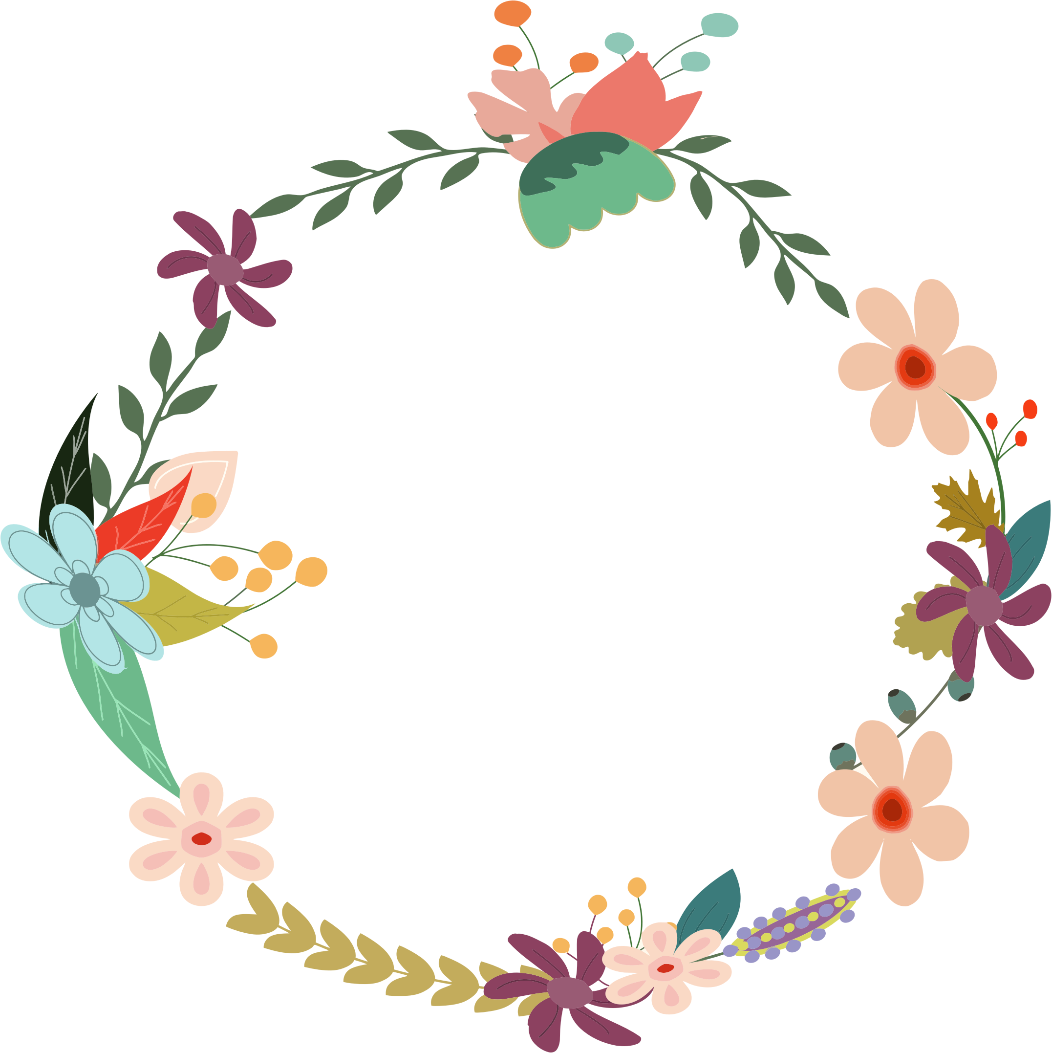 Floral wreath clipart - Clipground