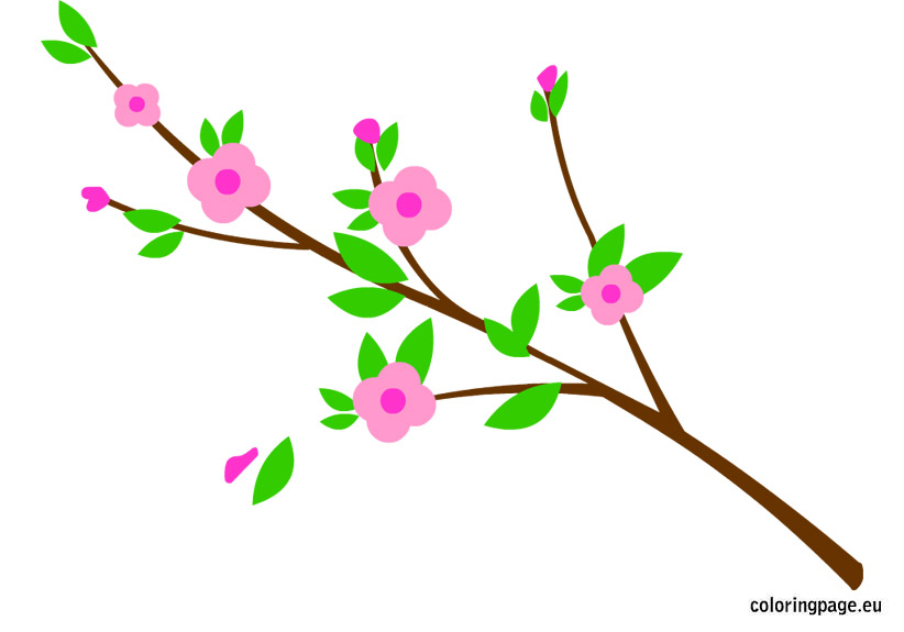 Twig of flowers clipart - Clipground