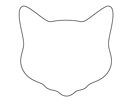 free black and white cat head outline clipart - Clipground