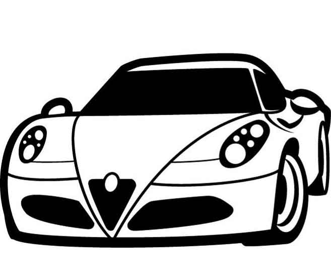free clipart black and white car - photo #3